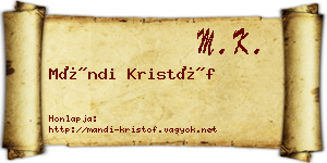 Mándi Kristóf névjegykártya