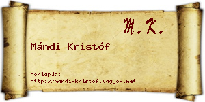 Mándi Kristóf névjegykártya