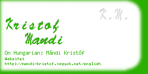 kristof mandi business card