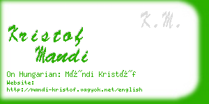 kristof mandi business card